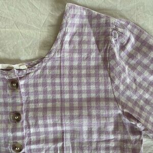 Lilac Gingham Calla Top